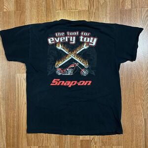 Snap-on Tools T-Shirt Mens XL Black Every Toy Motorcycle Chopper Graphic Tee VTG